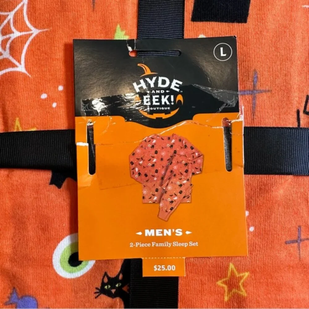 Target Hyde & Eek! | Mens 2-Piece Family Sleep Set Bats & cats | Size Large